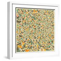 Milan Map-Jazzberry Blue-Framed Art Print