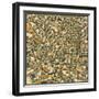 Milan Map-Jazzberry Blue-Framed Art Print