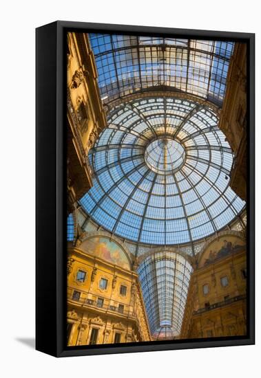 Milan, Milan Province, Lombardy, Italy. Glass dome of Galleria Vittorio Emanuele II shopping arc...-null-Framed Stretched Canvas