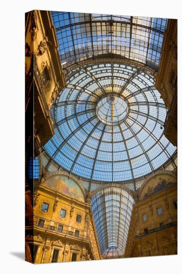 Milan, Milan Province, Lombardy, Italy. Glass dome of Galleria Vittorio Emanuele II shopping arc...-null-Stretched Canvas