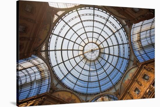 Milan, Milan Province, Lombardy, Italy. Glass dome of Galleria Vittorio Emanuele II shopping arc...-null-Stretched Canvas