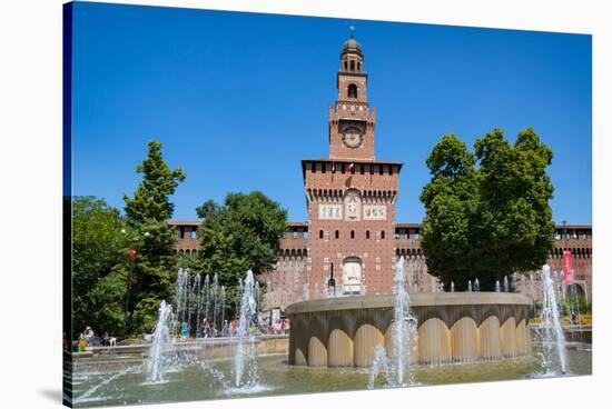 Milan, Milan Province, Lombardy, Italy. Sforzesco Castle. Castello Sforzesco. Entrance to the ca...-null-Stretched Canvas