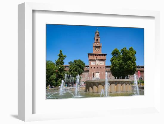 Milan, Milan Province, Lombardy, Italy. Sforzesco Castle. Castello Sforzesco. Entrance to the ca...-null-Framed Photographic Print