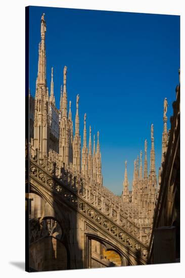 Milan, Milan Province, Lombardy, Italy. Spires on the roof of the Duomo, or cathedral.-null-Stretched Canvas