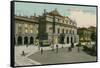 Milan - Piazza and Teatro Alla Scala. Postcard Sent in 1913-Italian Photographer-Framed Stretched Canvas