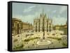 Milan, Piazza Del Duomo-null-Framed Stretched Canvas