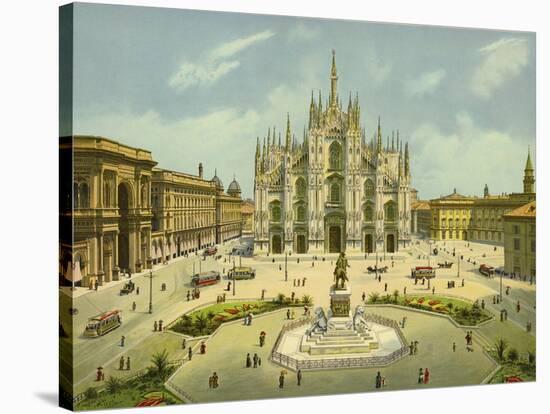 Milan, Piazza Del Duomo-null-Stretched Canvas
