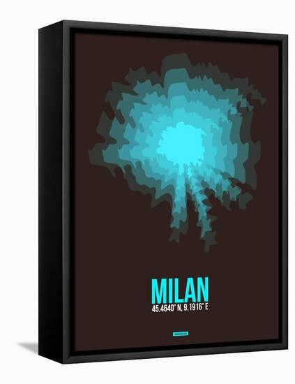 Milan Radiant Map 3-NaxArt-Framed Stretched Canvas