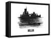 Milan Skyline Brush Stroke - Black II-NaxArt-Framed Stretched Canvas