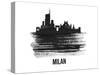 Milan Skyline Brush Stroke - Black II-NaxArt-Stretched Canvas