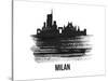 Milan Skyline Brush Stroke - Black II-NaxArt-Stretched Canvas