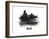 Milan Skyline Brush Stroke - Black II-NaxArt-Framed Art Print