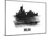 Milan Skyline Brush Stroke - Black II-NaxArt-Mounted Art Print