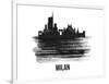 Milan Skyline Brush Stroke - Black II-NaxArt-Framed Art Print