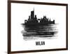 Milan Skyline Brush Stroke - Black II-NaxArt-Framed Art Print