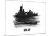 Milan Skyline Brush Stroke - Black II-NaxArt-Mounted Art Print