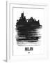 Milan Skyline Brush Stroke - Black-NaxArt-Framed Art Print