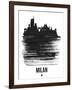 Milan Skyline Brush Stroke - Black-NaxArt-Framed Art Print