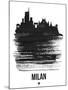 Milan Skyline Brush Stroke - Black-NaxArt-Mounted Art Print
