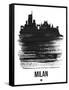 Milan Skyline Brush Stroke - Black-NaxArt-Framed Stretched Canvas