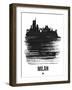 Milan Skyline Brush Stroke - Black-NaxArt-Framed Art Print