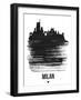 Milan Skyline Brush Stroke - Black-NaxArt-Framed Art Print