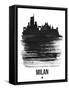Milan Skyline Brush Stroke - Black-NaxArt-Framed Stretched Canvas