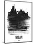 Milan Skyline Brush Stroke - Black-NaxArt-Mounted Art Print