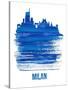 Milan Skyline Brush Stroke - Blue-NaxArt-Stretched Canvas