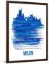 Milan Skyline Brush Stroke - Blue-NaxArt-Framed Art Print