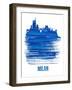 Milan Skyline Brush Stroke - Blue-NaxArt-Framed Art Print