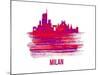 Milan Skyline Brush Stroke - Red-NaxArt-Mounted Art Print