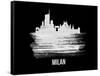 Milan Skyline Brush Stroke - White-NaxArt-Framed Stretched Canvas