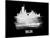 Milan Skyline Brush Stroke - White-NaxArt-Stretched Canvas