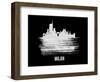 Milan Skyline Brush Stroke - White-NaxArt-Framed Art Print