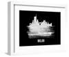 Milan Skyline Brush Stroke - White-NaxArt-Framed Art Print