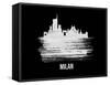 Milan Skyline Brush Stroke - White-NaxArt-Framed Stretched Canvas