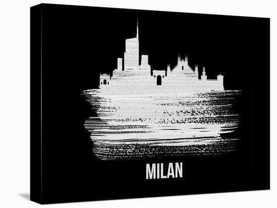 Milan Skyline Brush Stroke - White-NaxArt-Stretched Canvas