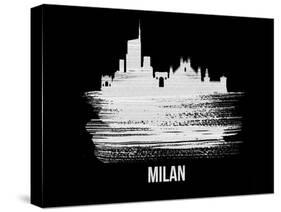 Milan Skyline Brush Stroke - White-NaxArt-Stretched Canvas