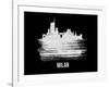 Milan Skyline Brush Stroke - White-NaxArt-Framed Art Print