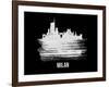 Milan Skyline Brush Stroke - White-NaxArt-Framed Art Print