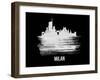 Milan Skyline Brush Stroke - White-NaxArt-Framed Art Print