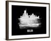 Milan Skyline Brush Stroke - White-NaxArt-Framed Art Print