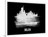 Milan Skyline Brush Stroke - White-NaxArt-Framed Art Print