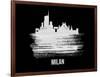 Milan Skyline Brush Stroke - White-NaxArt-Framed Art Print