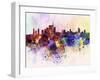 Milan Skyline in Watercolor Background-paulrommer-Framed Art Print
