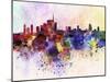 Milan Skyline in Watercolor Background-paulrommer-Mounted Art Print