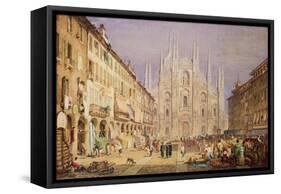 Milan, the Cathedral Square-Samuel Prout-Framed Stretched Canvas