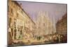 Milan, the Cathedral Square-Samuel Prout-Mounted Giclee Print