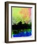 Milan Watercolor Skyline 2-NaxArt-Framed Art Print